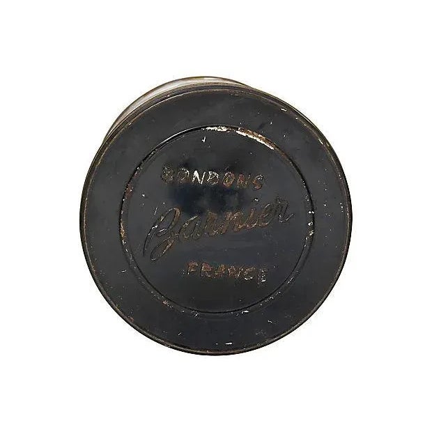 French Midcentury French Perfume Shop Tin Box For Sale - Image 3 of 4