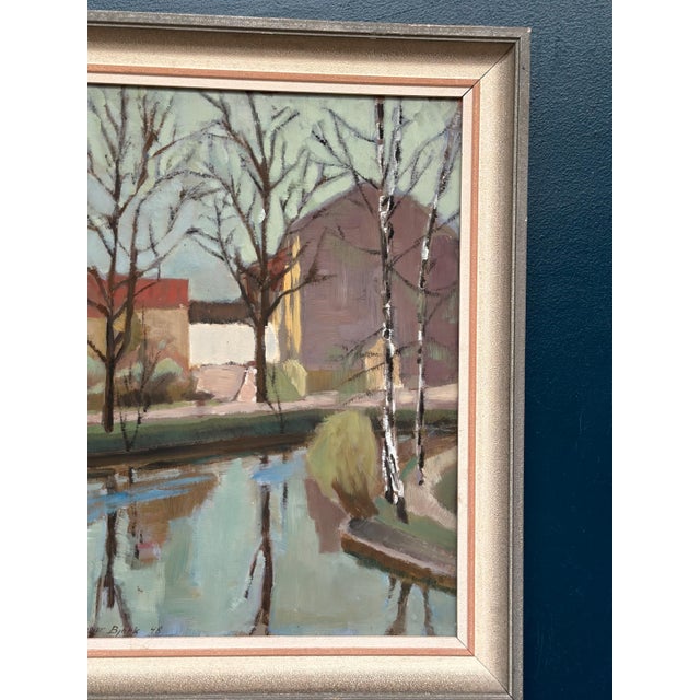 Ingvar Björk, Landscape with Trees & Buildings, 1948, Oil on Canvas, Framed For Sale - Image 4 of 18