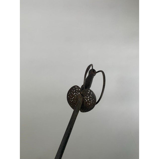 Charcoal Early 18th Century Court Sword with Multiple Branches in Openwork Iron For Sale - Image 8 of 11