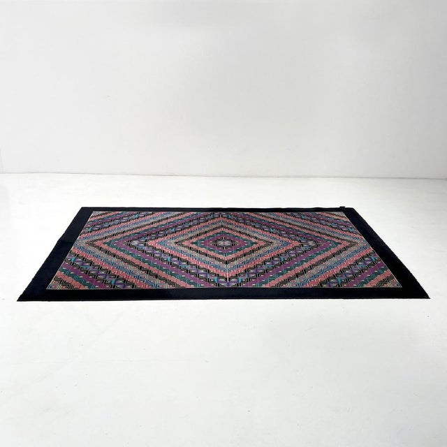 Large Geometric Wool Rug from Missoni, 1980s For Sale - Image 9 of 9