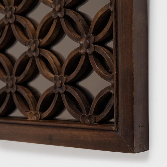 Mid 19th Century Chinese Coin Collector's Fretwork Panel Wall Mirror For Sale - Image 4 of 4