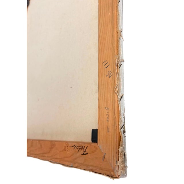 Wood 1950s Painting: Woodland Landscape With Centered Tree and Impressive Texture For Sale - Image 7 of 12