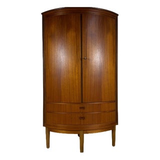 Mid-Century Modern Teak Corner Cabinet with Doors For Sale