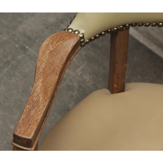 Late 20th Century Late 20th Century Studded Vinyl Tan Chair For Sale - Image 5 of 7