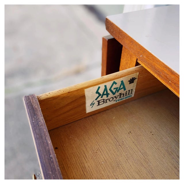 Broyhill Saga Drop-Leaf Rolling Bar Cart on Casters For Sale - Image 11 of 12