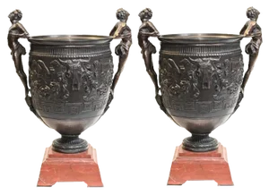 Barebedienne Bronze Campana Urns Grand Tour, Set of 2