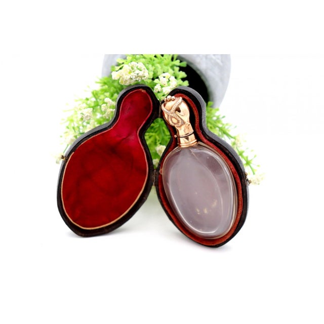 Perfume Bottle in Cut Glass with Embossed Lid For Sale - Image 6 of 6