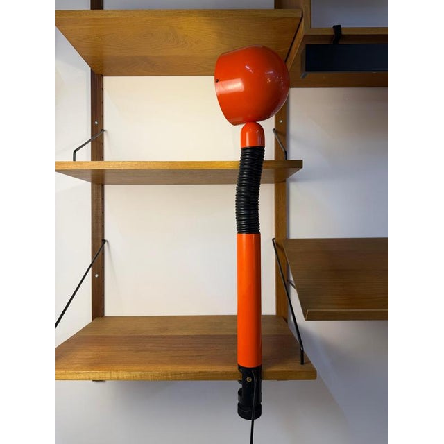 Danish Orange and Black Clamp Lamp For Sale - Image 10 of 11