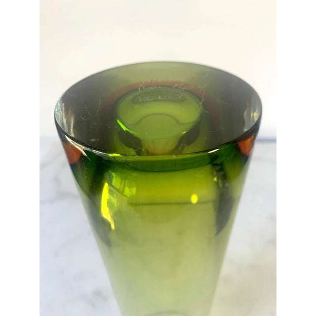 1990s Monumental Arcade Murano Sommerso Cylinder Vase by Ivan Baj For Sale In Los Angeles - Image 6 of 10