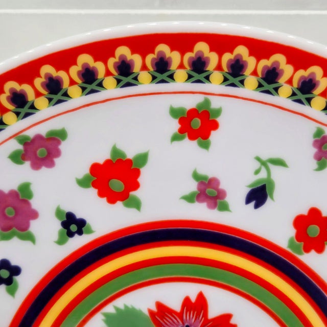 1970s Vintage Heinrich & Co. “Gypsy” Floral Porcelain Dessert Plates, Set of 6, Germany For Sale - Image 5 of 8