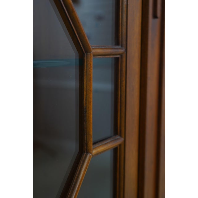 Vintage Large Georgian Style Walnut Bookcase Display Cabinet For Sale - Image 12 of 18