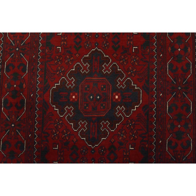 Red Turkmen Runner 2’8” X 15’7” Red Wool Tribal Hand-Knotted Oriental Rug For Sale - Image 8 of 13