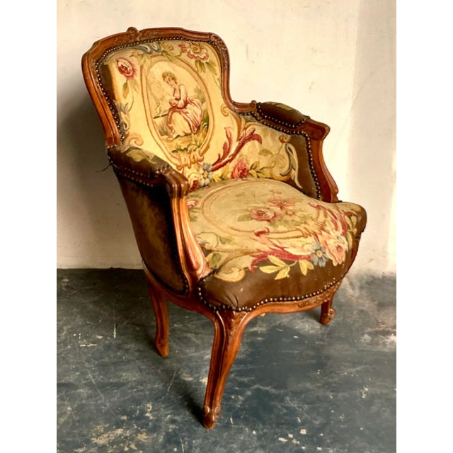 Vintage Regency Tapestry Lounge Chair For Sale - Image 4 of 6