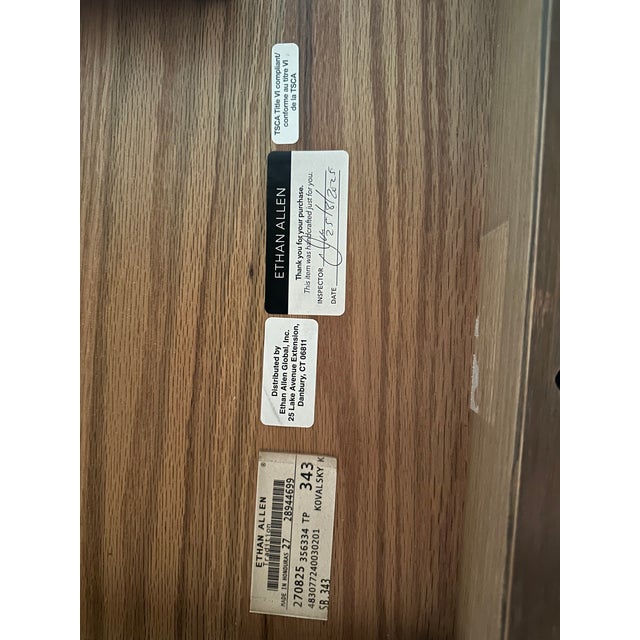 Ethan Allen Corin Trestle Extension Dining Table For Sale - Image 10 of 11