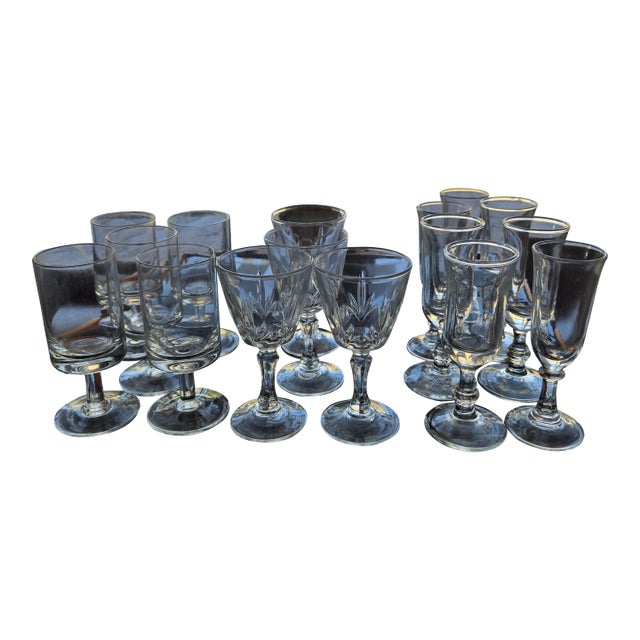 1980s 3 Sets of Liqueur Shot Glasses - 15 pcs For Sale