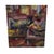 Bold, energetic, and richly layered, this large-scale abstract expressionist painting features dynamic gestural brushwork...