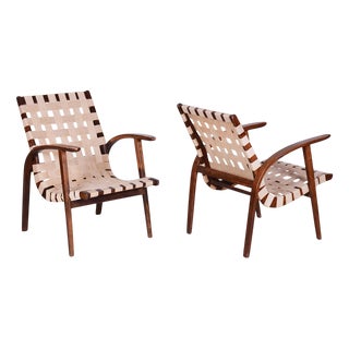 Set of Art Deco Armchairs in Beech, Czech, 1930s For Sale