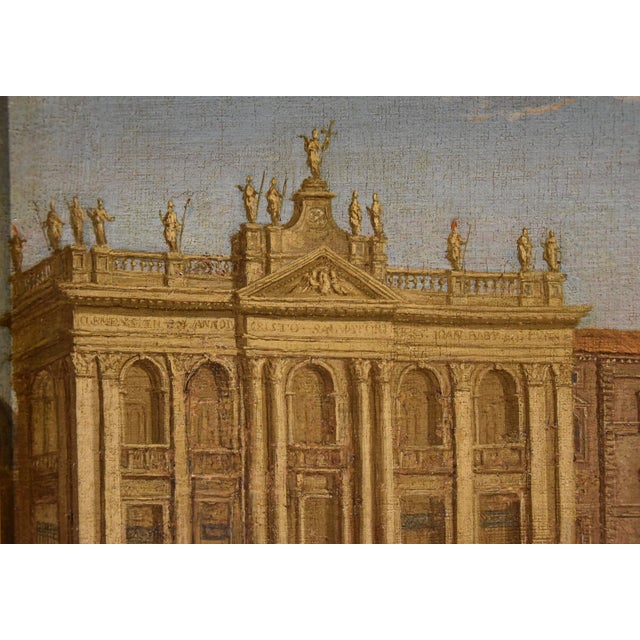 After Giacomo Van Lint, View of Rome, San Giovanni in Laterano, 1770, Oil on Canvas, Framed For Sale - Image 10 of 13