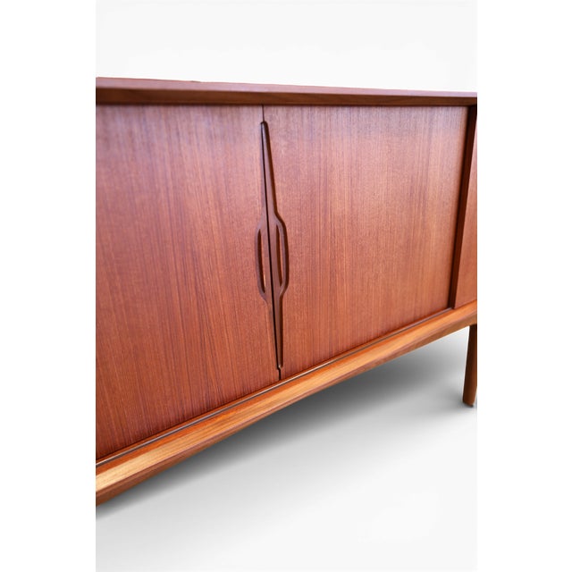 Wood Vintage Model 42 Sideboard in Teak with Sliding Doors by Knud Nielsen, 1960s For Sale - Image 7 of 18