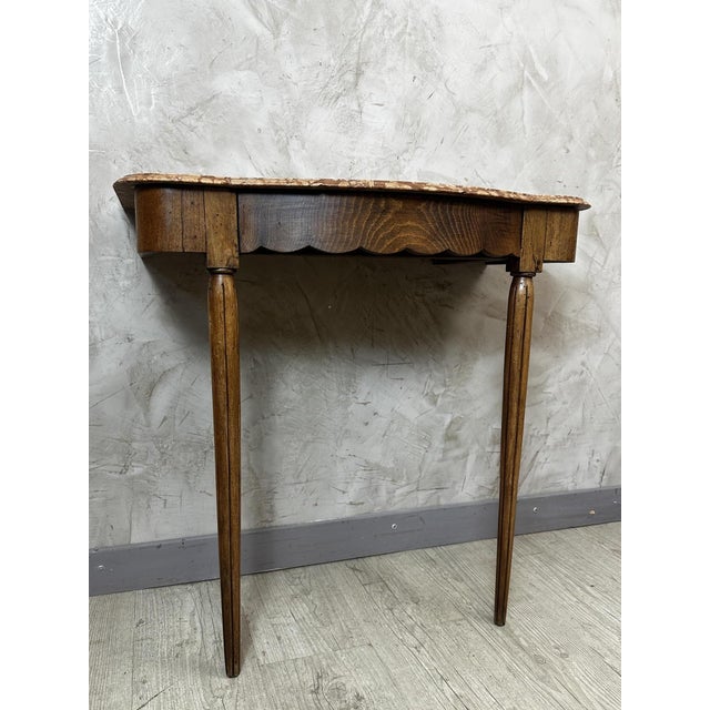 Vintage Art Deco Console Table in Walnut, 1930 For Sale - Image 11 of 14
