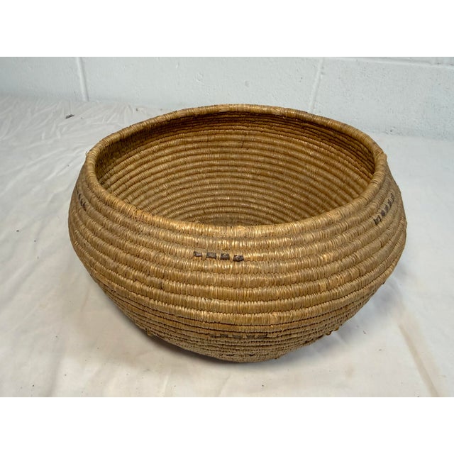 This lovely antique 19th century Native American hand-woven polychromed Pima basket is a true treasure for collectors and...