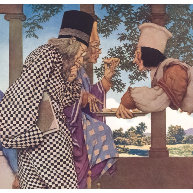 American 1925 Maxfield Parrish Lithograph "The King Samples the Tarts" For Sale - Image 3 of 5