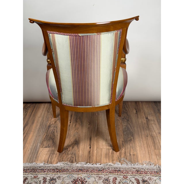 William Switzer French Empire Style Beechwood Armchair For Sale In Boston - Image 6 of 9