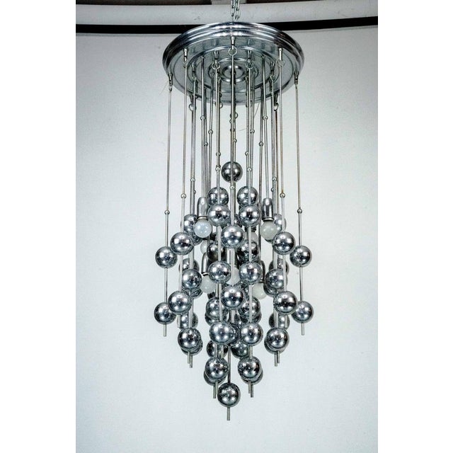 Italian Chrome Chandelier with Spherical Elements, 1970s For Sale - Image 12 of 17