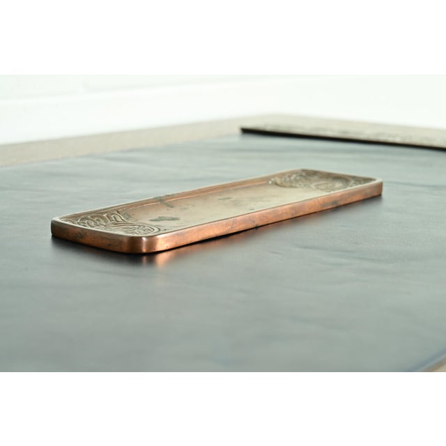 Early 20th Century Tiffany Studios New York Zodiac Pattern Bronze Pen Tray For Sale - Image 5 of 12