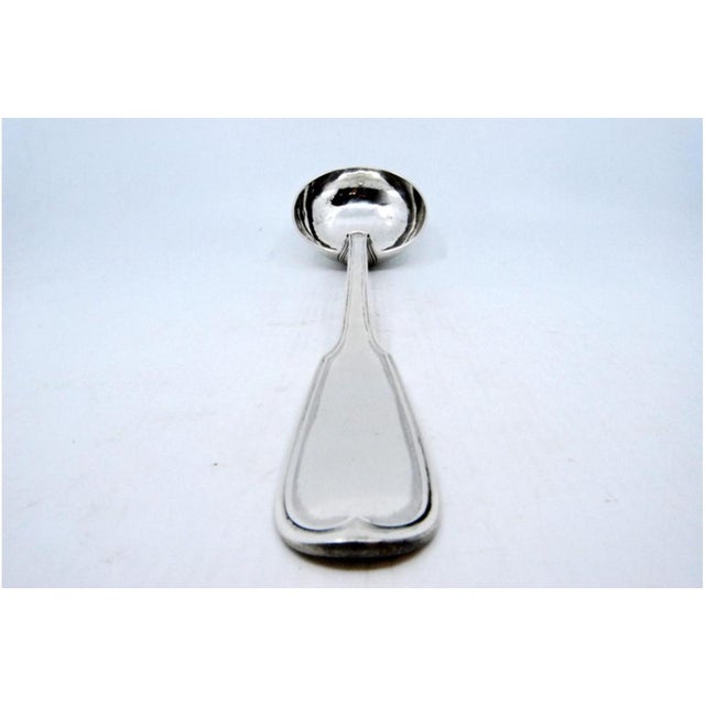 Silver Soup Ladle with Grooves For Sale - Image 4 of 7