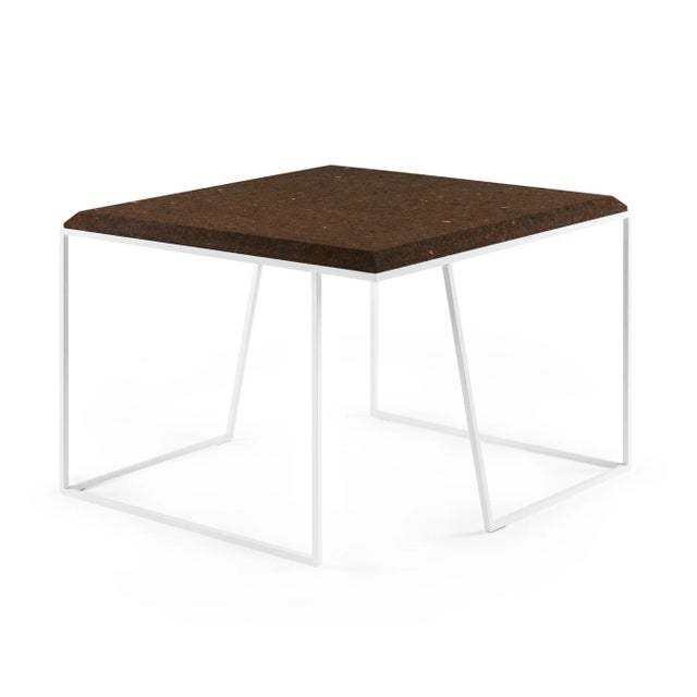 Grão #2 Coffee Table in Dark Cork with White Legs by Mendes Macedo for Galula For Sale - Image 6 of 6