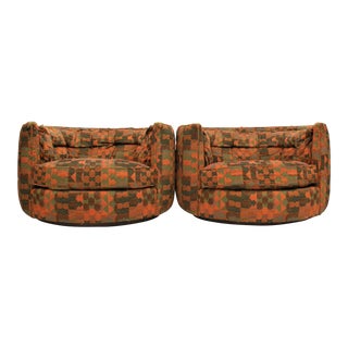 Mid-Century Modern Flair -Bernhardt Upholstered Chairs - a Pair For Sale