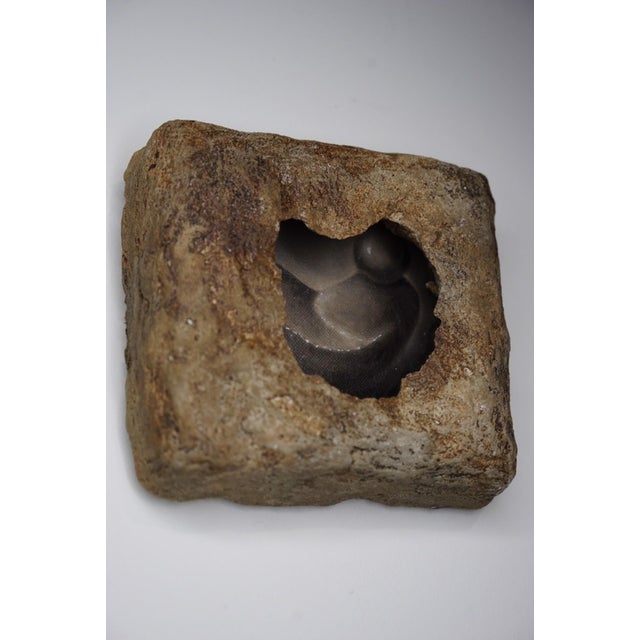 Abstract Excavation 2 by Cor Oda | Oil Painting of a textured, framed abstract form with a hollow center For Sale - Image 3 of 3