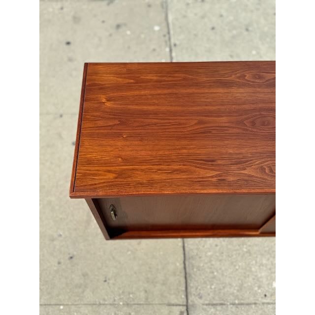 1960's Compact Walnut Credenza For Sale - Image 9 of 10