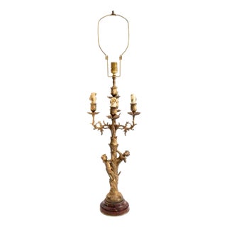 Louis XVI Style Bronze Candelabra Mounted as Lamp For Sale