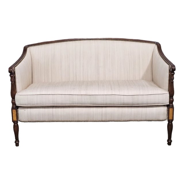 Hickory Chair James River Mahogany Sheraton Style Settee Sofa Loveseat For Sale