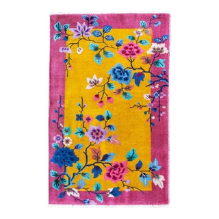 Art Deco Chinese 4.10x3 Oriental Rug 1930's For Sale