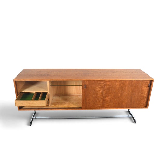 Late 20th Century Rare Richard Round Space Age Credenza in Teak + Chrome, Attributed For Sale - Image 12 of 15