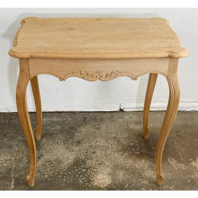 Early 20th Century Vintage French Louis XV Style Bleached Wood Table For Sale - Image 5 of 11