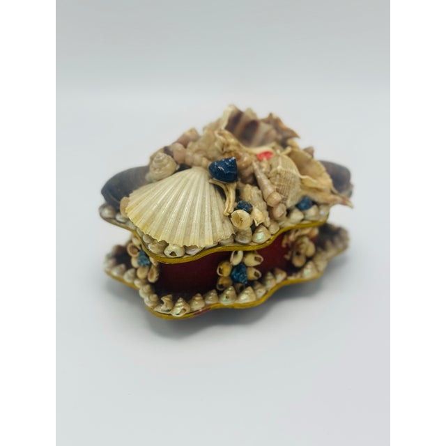 Folk Art Vintage Shell Trinket Box For Sale - Image 3 of 8