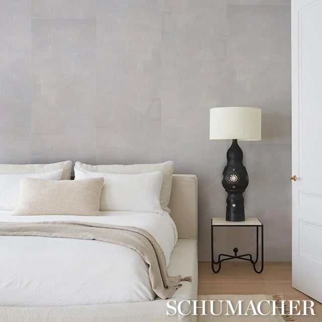 Schumacher SAMPLE - Schumacher x David Kaihoi Hand Combed Plaster Wallpaper In Birch For Sale - Image 4 of 4