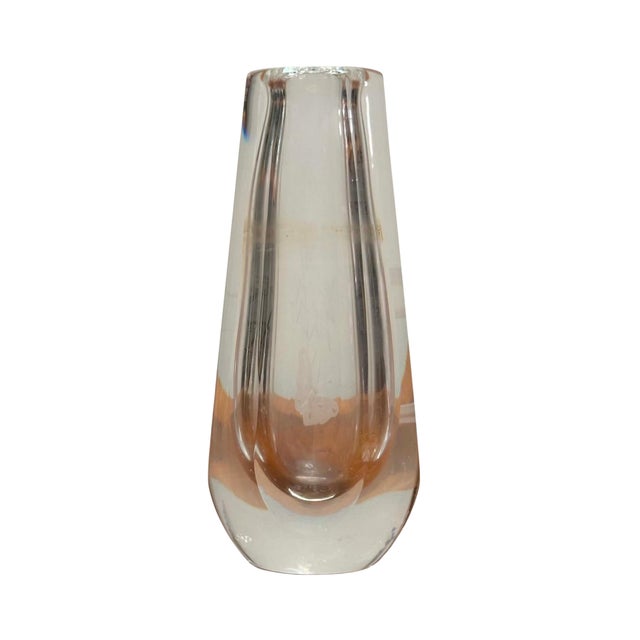 Mid-Century Modern Vintage Orrefors Etched Crystal Bud Vase, Sweden For Sale - Image 3 of 6