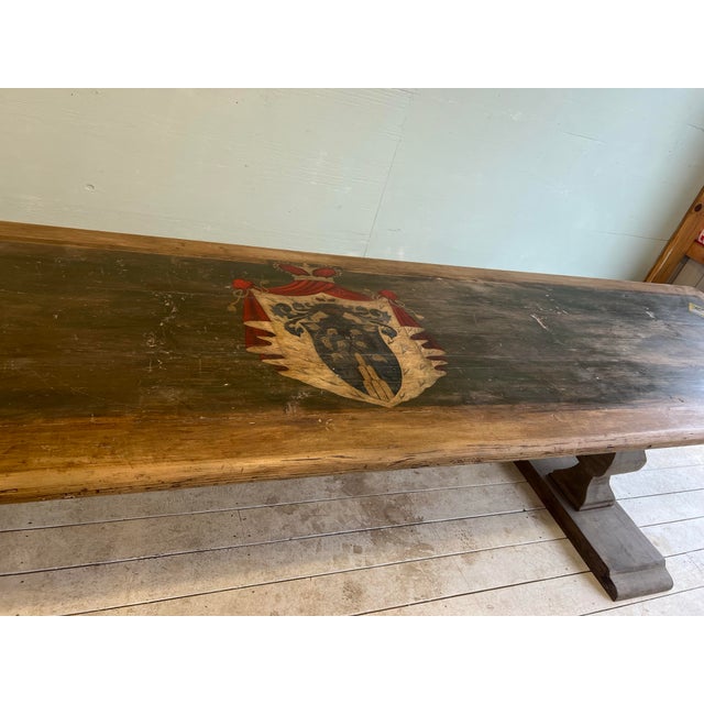 18th century Italian grand table, featuring coat of arms in original patina! This table is all original, and is in...