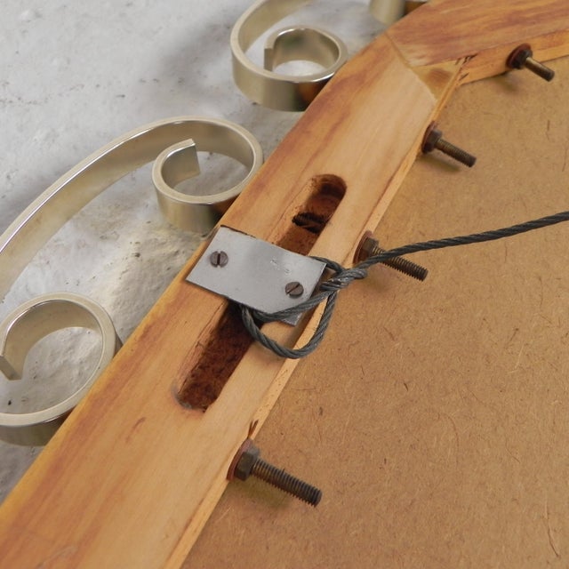 Gold Vintage Faceted Mirror in Aluminum Frame, 1950s For Sale - Image 8 of 13