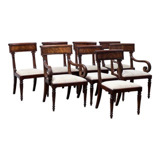 Millinger Furniture Company Regency Style Dining Room Chairs, Set of Eight For Sale