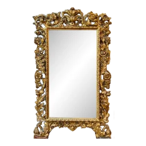 19th Century Carved and Giltwood Mirror From Florence
