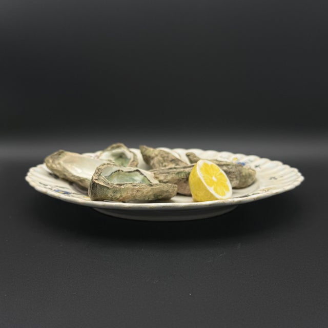 Mid 20th Century Trompe l'Oeil Faience Oyster Plate For Sale - Image 5 of 10