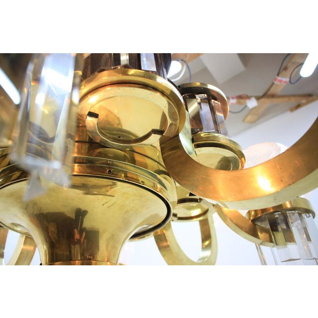 Big Art Deco Chandelier in Brass, 1930s For Sale - Image 13 of 14