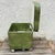1950s Mid Century Modern Green Vinyl Storage Ottoman Hassock With Casters For Sale - Image 9 of 18