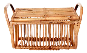 Vintage Cesta Organic Bamboo and Wicker Basket, Italy, 1970s